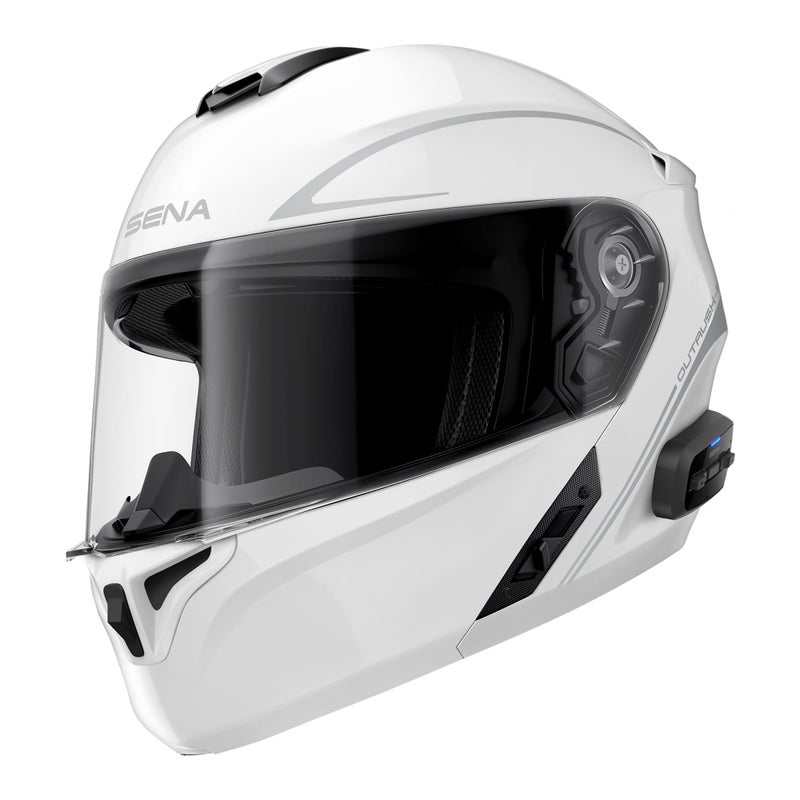 Sena Outrush R Bluetooth Modular Motorcycle Helmet with Intercom System Gloss White XL