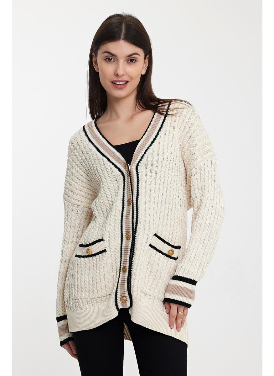 Alexander Gardi Striped Collar Knitted Cardigan (A92021-S)  - Image 1