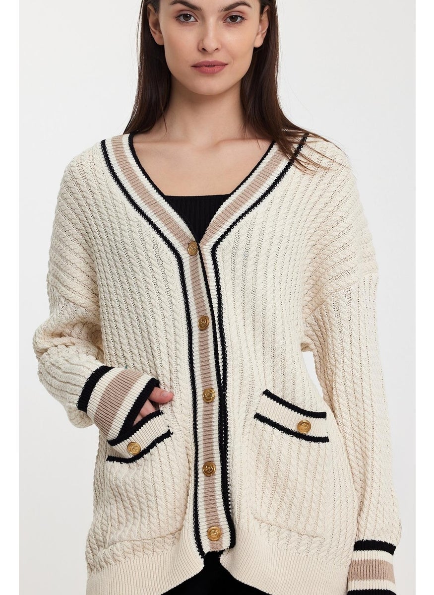Alexander Gardi Striped Collar Knitted Cardigan (A92021-S)  - Image 2