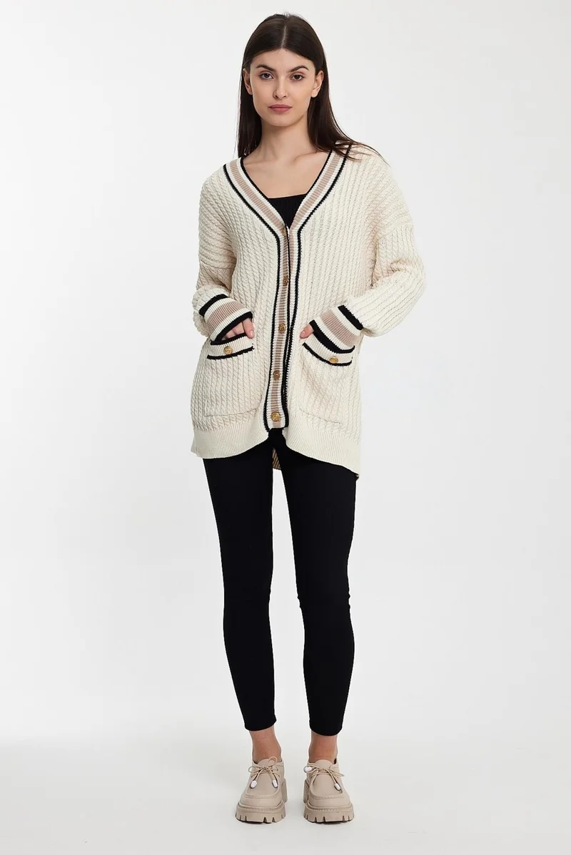 Alexander Gardi Striped Collar Knitted Cardigan (A92021-S)