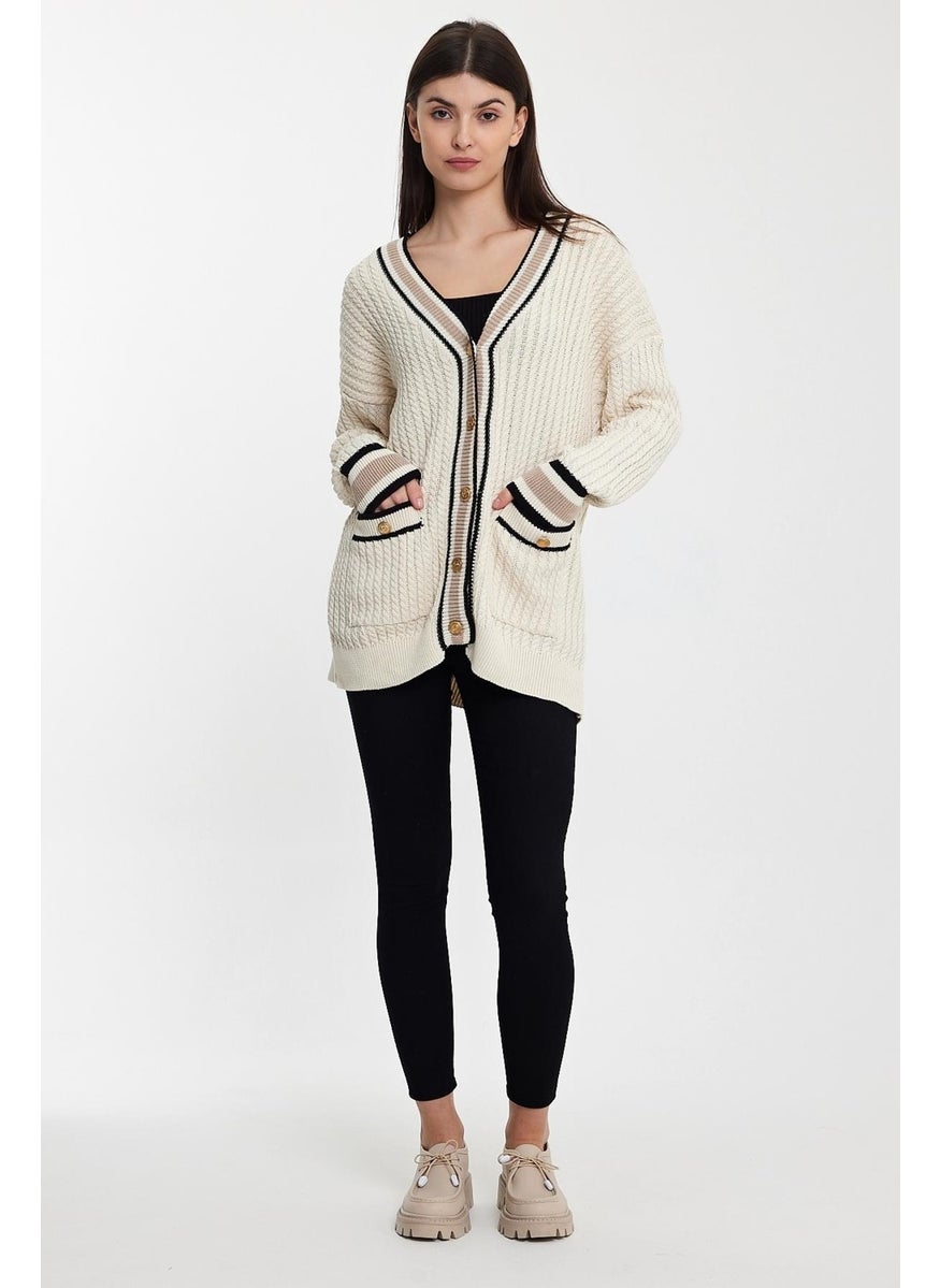 Alexander Gardi Striped Collar Knitted Cardigan (A92021-S)  - Image 4