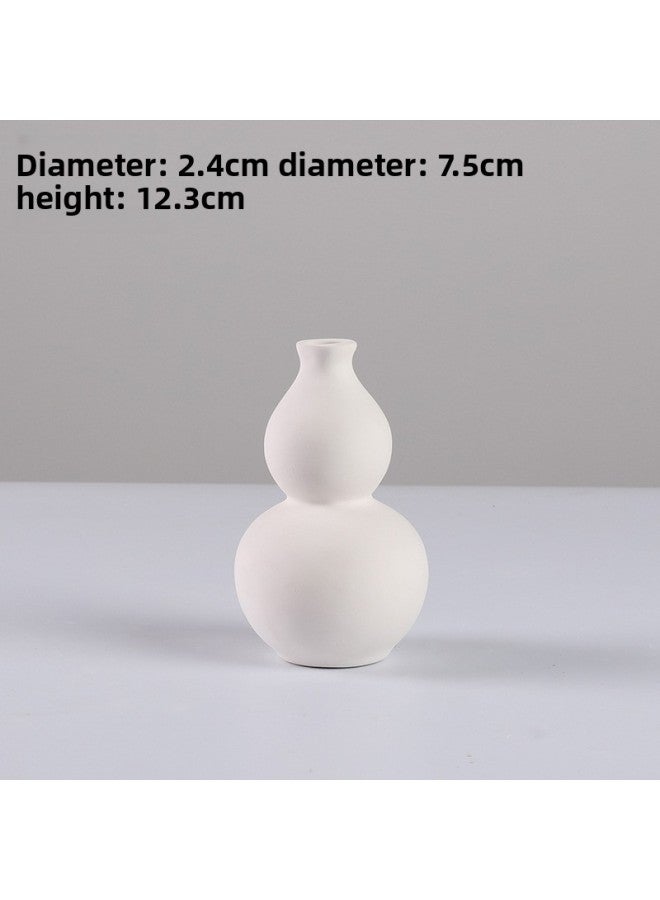 Beauenty Kindergarten Diy Ceramic Bottle Painted Plain Blank Water Extension Hand Painted White Embryo Children's Parent-child Non-plaster Vase-Color:28-6 Gourd Bottles  - Image 1