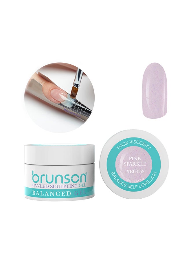 brunson جل نحت الأظافر المموه بالأشعة فوق البنفسجية جل متوازن المستوى جل نحت الأظافر بالأشعة فوق البنفسجية 30 مل براق وردي Bg052