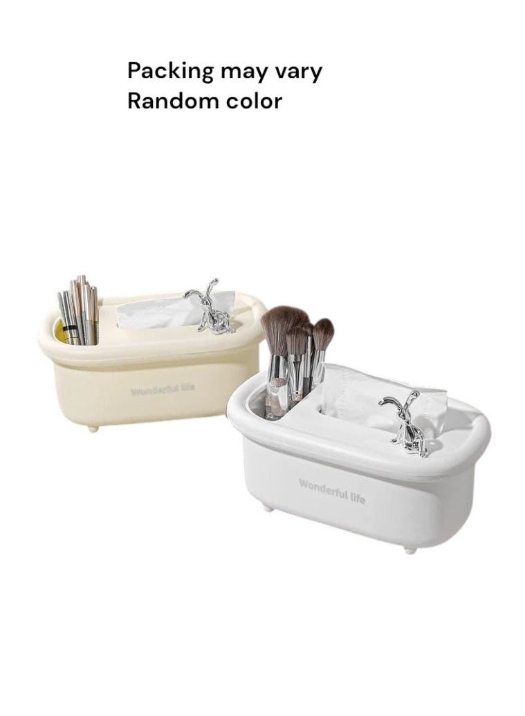 منظم وعلبه مناديل متعدد الاستخدامات للمكتب و المنزل  بلاستيك  لون عشوائي - Image 1