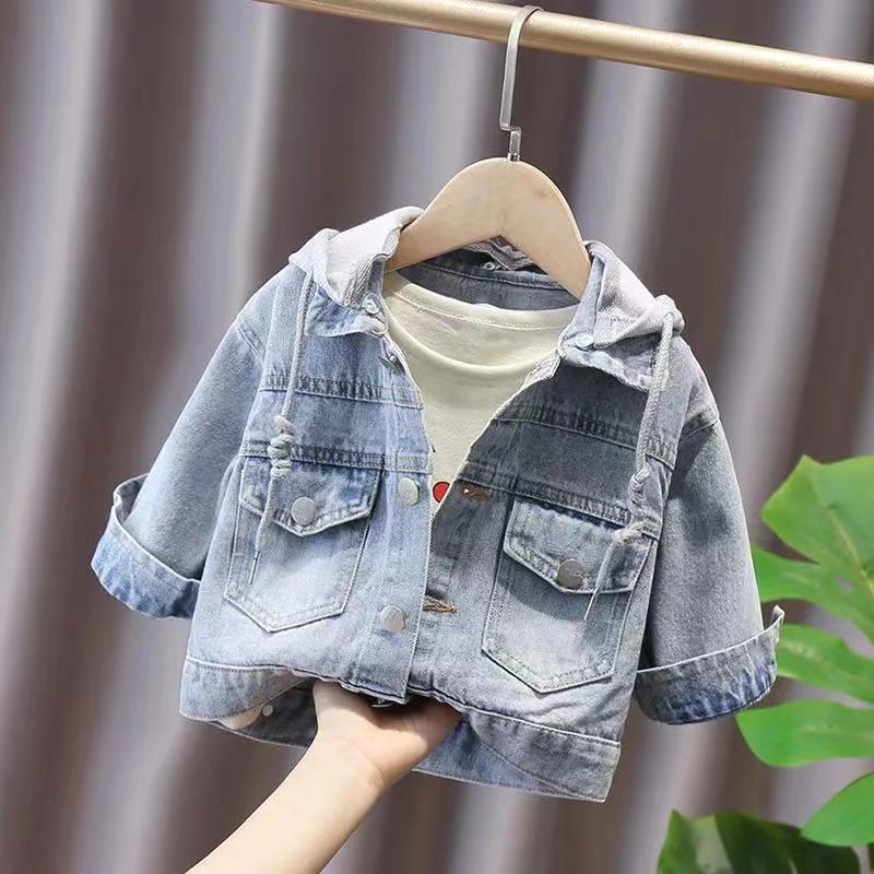 Girls' Denim Coat 2025 Coat Boys' Spring Internet Red New Top For Children And Baby Girls Fashionable - Image 3