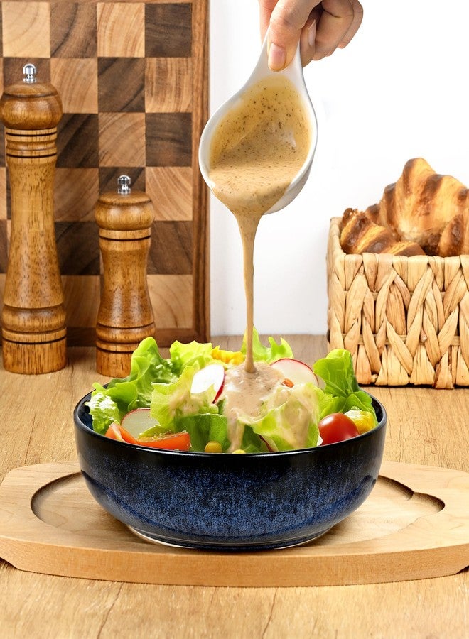 Ollieroo 4 Pieces 7.8 Inch Ceramic Pasta Bowls Set, 37oz Porcelain Reactive Glaze Salad Bowls Set, Large Serving Bowls Set for 4, Wide Bowls for Soup, Cereals, Fruit, Dishwasher Microwave Safe, Blue - Image 5