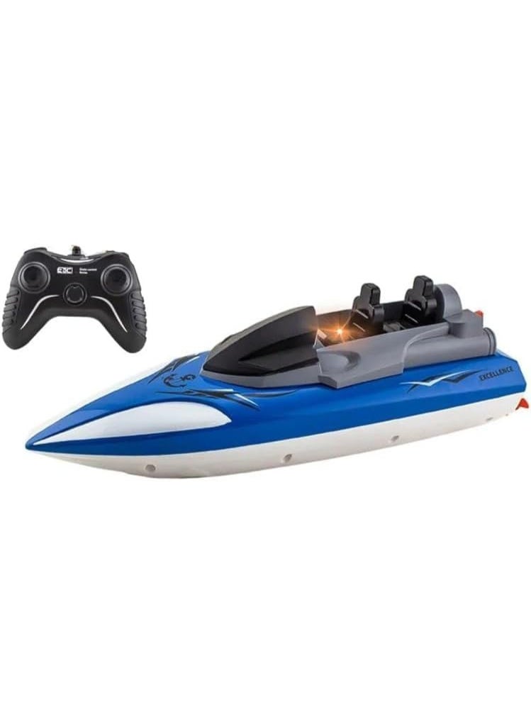 قارب سباق يتم التحكم فيه عن بعد مع جهاز تحكم لاسلكي (أزرق) - Image 1