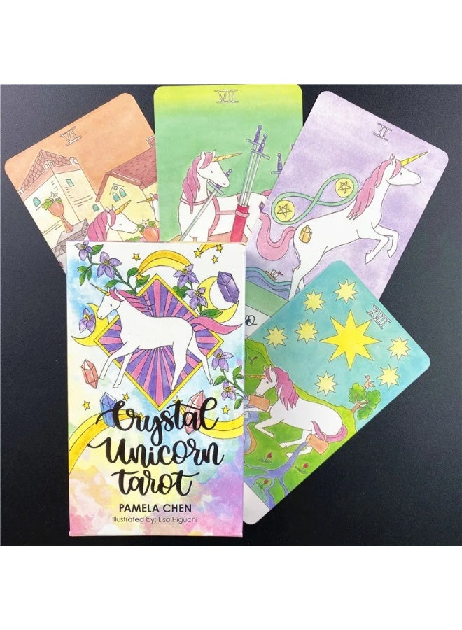 NIBEMINENT 1 Set - High-quality crystal unicorn Tarot cards. Suitable for family, festival or party use. Tarot card set for card games. Tarot card board game set. - Image 2