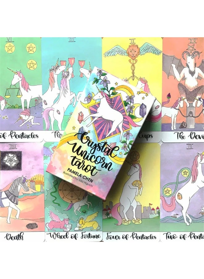 NIBEMINENT 1 Set - High-quality crystal unicorn Tarot cards. Suitable for family, festival or party use. Tarot card set for card games. Tarot card board game set. - Image 4