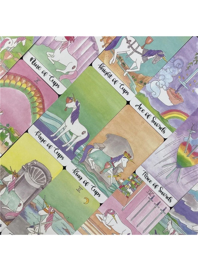 NIBEMINENT 1 Set - High-quality crystal unicorn Tarot cards. Suitable for family, festival or party use. Tarot card set for card games. Tarot card board game set. - Image 3