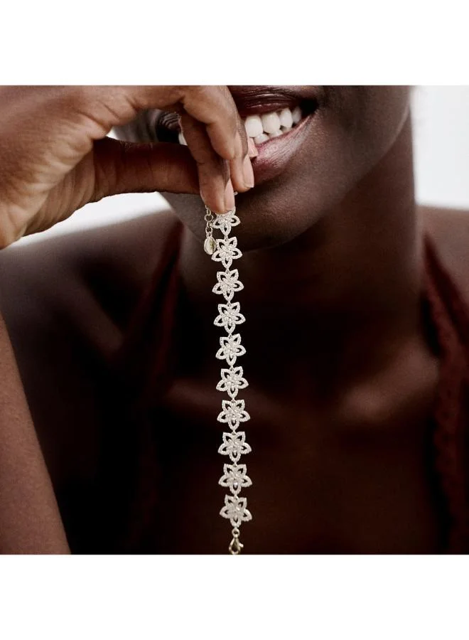 ROSATO Gaia Sterling Soft Bracelet with Flower Pendants