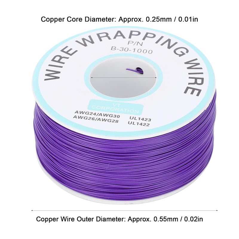 Tyenaza Copper Wire, Circuit Board Flying Wire Tinned Single Core Electronic Connecting Line (Violet) - Image 2