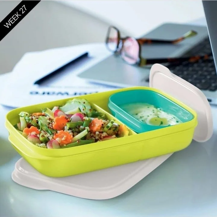 Tupperware Lunch Box with Compartments 590 Ml + 120 ml Storage Container Hsgl