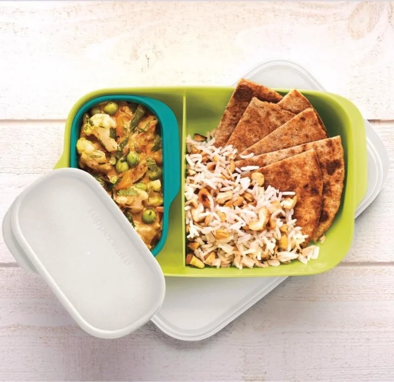 Tupperware Lunch Box with Compartments 590 Ml + 120 ml Storage Container Hsgl