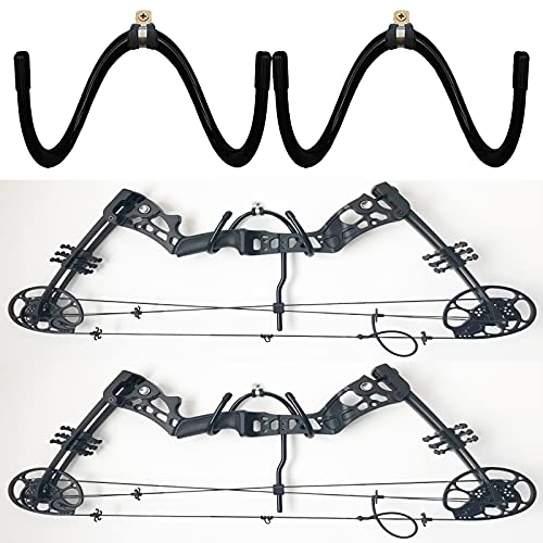 AUXPhome 2 Pack Wall Storage Display Rack - Bow Hanger Hooks Wall Holder - No Scratches - Hold up to 20 Lbs - Hold 2 Bows - Image 1