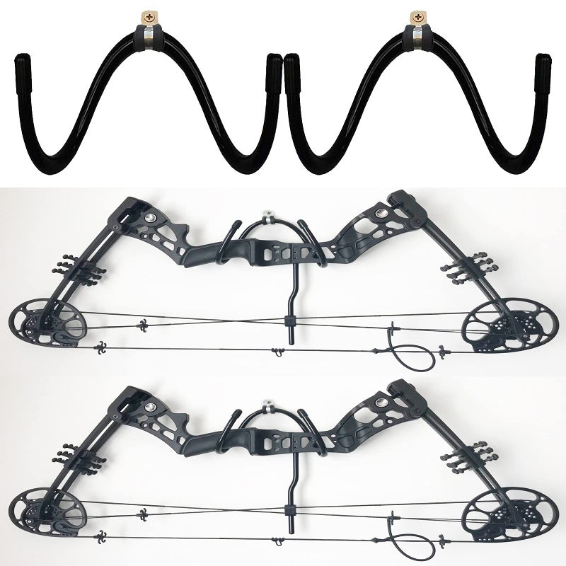 AUXPhome 2 Pack Wall Storage Display Rack - Bow Hanger Hooks Wall Holder - No Scratches - Hold up to 20 Lbs - Hold 2 Bows - Image 4