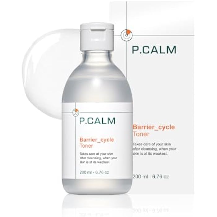 P.CALM تونر باريير من P.CALM - أزولين وسانتيلا أسياتيكا للترطيب العميق وتقوية حاجز البشرة، تونر وجه كوري نباتي للبشرة الحساسة (200 مل / 6.76 أونصة سائلة) - Image 1