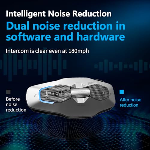 iSunergy X10 Motorcycle Helmet Bluetooth Headset, 10 Riders Mesh 4.0 Motorcycle Intercom, Communication Systems with Music Share, Dual Noise Reduction, Voice Assistant, IP67, Grey - Image 4