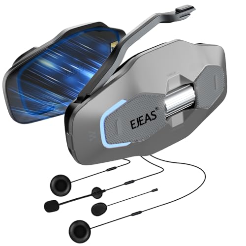 iSunergy X10 Motorcycle Helmet Bluetooth Headset, 10 Riders Mesh 4.0 Motorcycle Intercom, Communication Systems with Music Share, Dual Noise Reduction, Voice Assistant, IP67, Grey - Image 1
