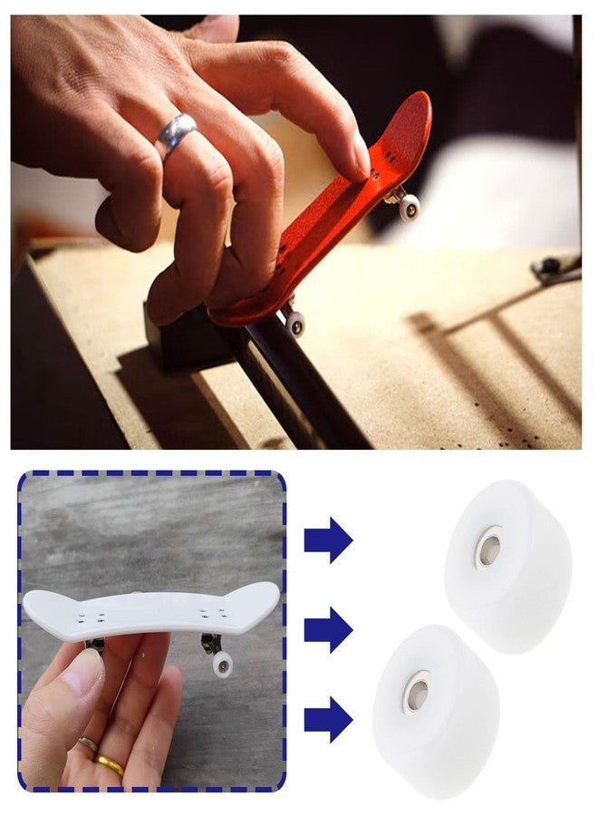 ECSiNG 8Pcs Polyurethane CNC Fingerboard Bearing Wheels Professional Mini Skateboard Ball Bearing Wheels for Wooden Fingerboard White 7.5x5.2mm - Image 3