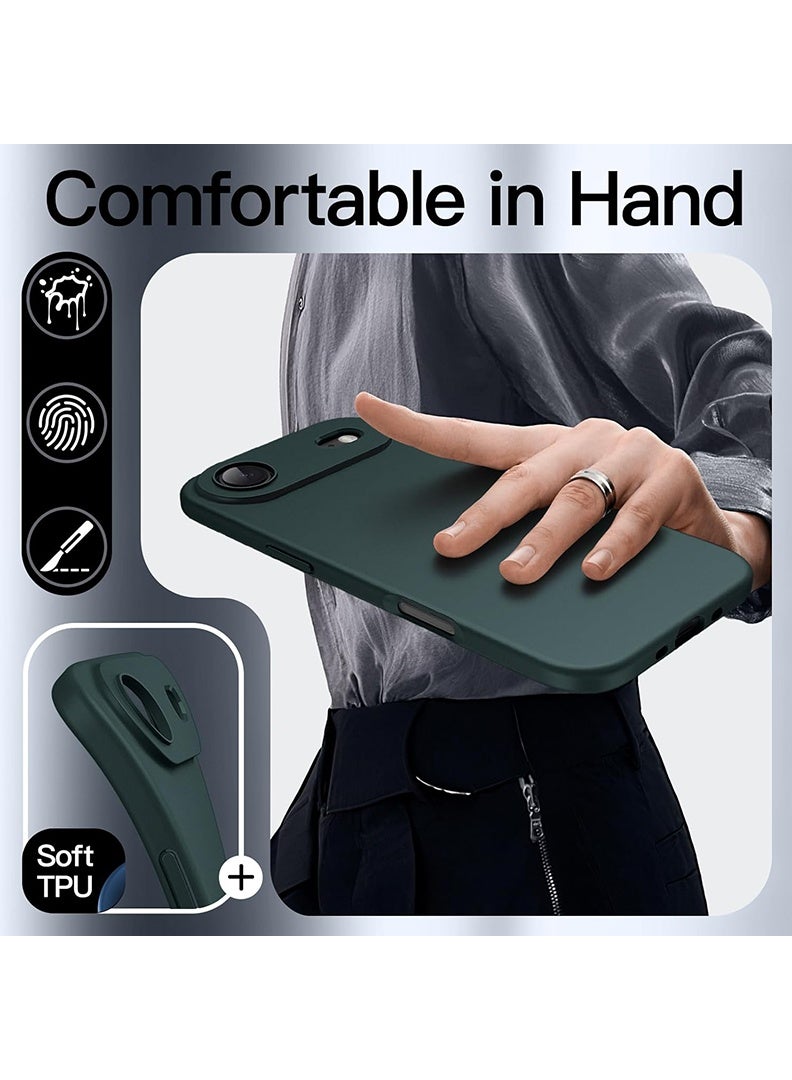 Case Up حافظة متوافقة مع آبل آيفون 17 إير، سيليكون سائل ناعم وعالي الجودة [بطانة ميكروفايبر مضادة للخدش] حافظة هاتف رفيعة مضادة للصدمات باللون الأخضر - Image 5