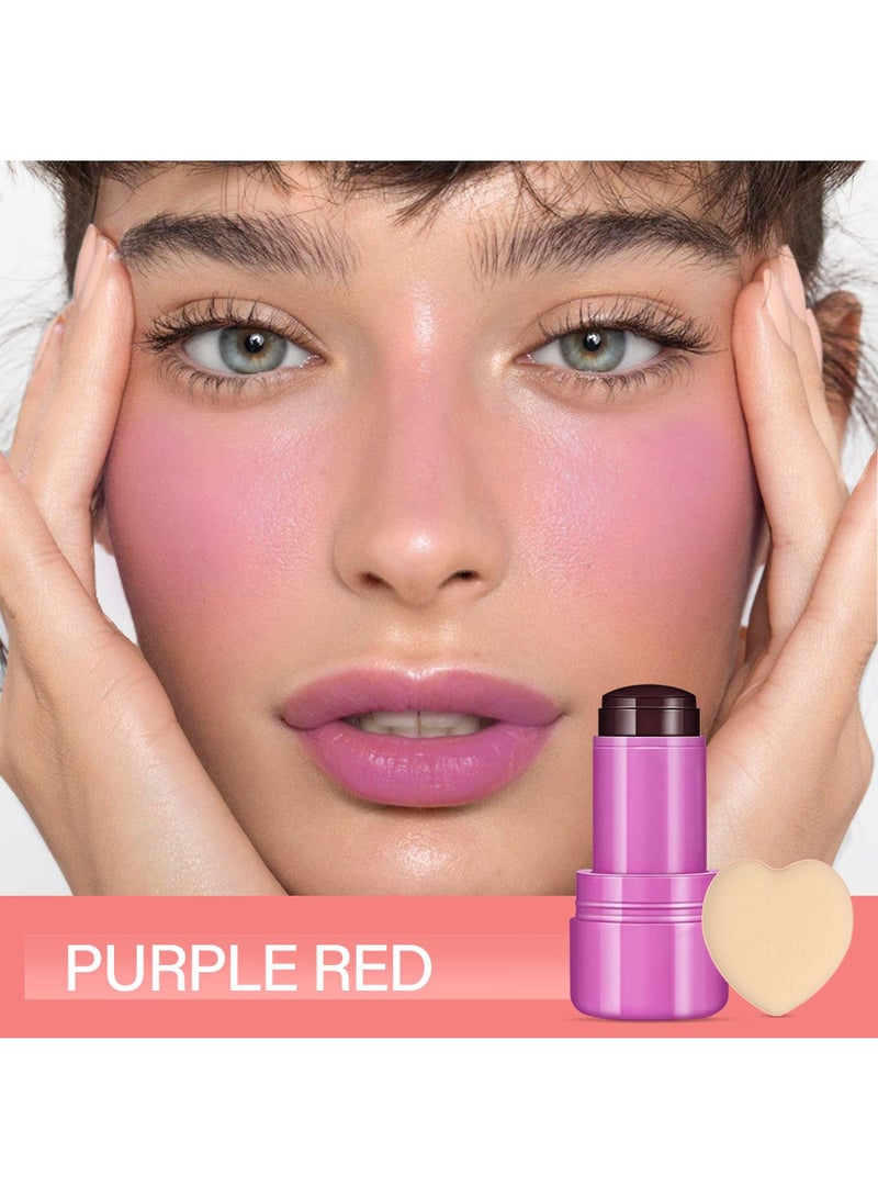 مهارات أحمر الخدود الهلامي من MUHRATII - لون جيلي مائي مبرد للشفاه والخدود - أحمر خدود مرطب يدوم طويلاً للخدود والشفاه وتحت العينين (#1 أحمر أرجواني) - Image 2