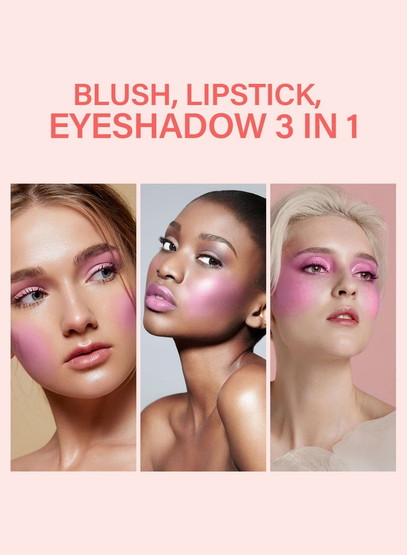 مهارات أحمر الخدود الهلامي من MUHRATII - لون جيلي مائي مبرد للشفاه والخدود - أحمر خدود مرطب يدوم طويلاً للخدود والشفاه وتحت العينين (#1 أحمر أرجواني) - Image 3