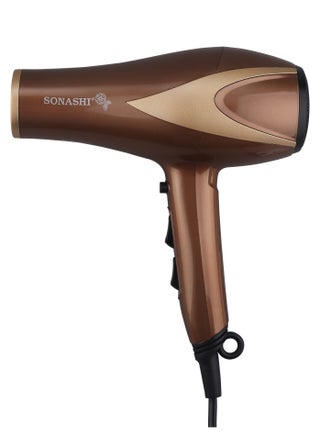 Hair Dryer  Cold And Hot Wind DC Motor  2 Speed And Heat Settings With Overheat Protection Featured With Cool Shot Function And HangUp Hook Fast Hair Dryer With Ionic Conditioning  SHD-5006 Brown/Gold - view 4