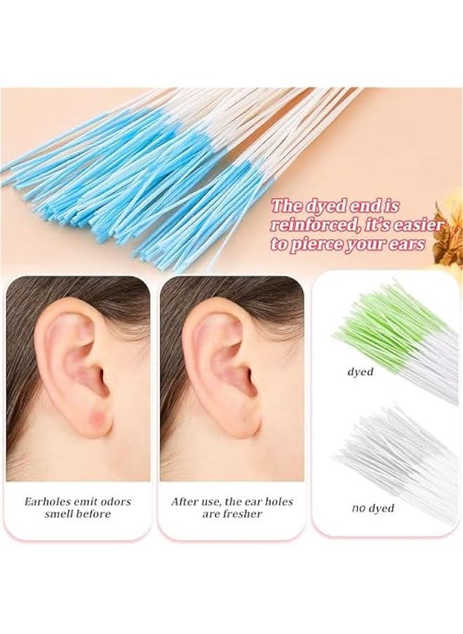 MOXO 360Pcs Earrings Hole Cleaner Rose Fragrance Odor Removal Ear Care Kit Piercing Floss Disposable Piercing Aftercare Piercing Cleaning Line Ear Piercing Care Cleaning Tool (6 Colors)  - Image 2