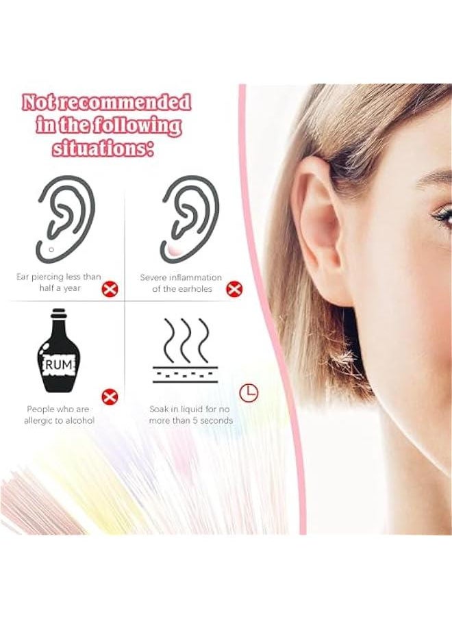 MOXO 360Pcs Earrings Hole Cleaner Rose Fragrance Odor Removal Ear Care Kit Piercing Floss Disposable Piercing Aftercare Piercing Cleaning Line Ear Piercing Care Cleaning Tool (6 Colors)  - Image 3