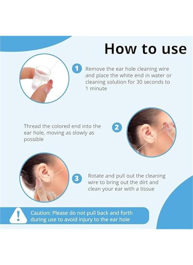 MOXO 360Pcs Earrings Hole Cleaner Rose Fragrance Odor Removal Ear Care Kit Piercing Floss Disposable Piercing Aftercare Piercing Cleaning Line Ear Piercing Care Cleaning Tool (6 Colors)  - Image 4