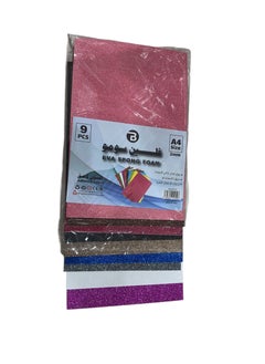 Generic 9 Sheets A4 Size Self-adhesive Glitter Foam 