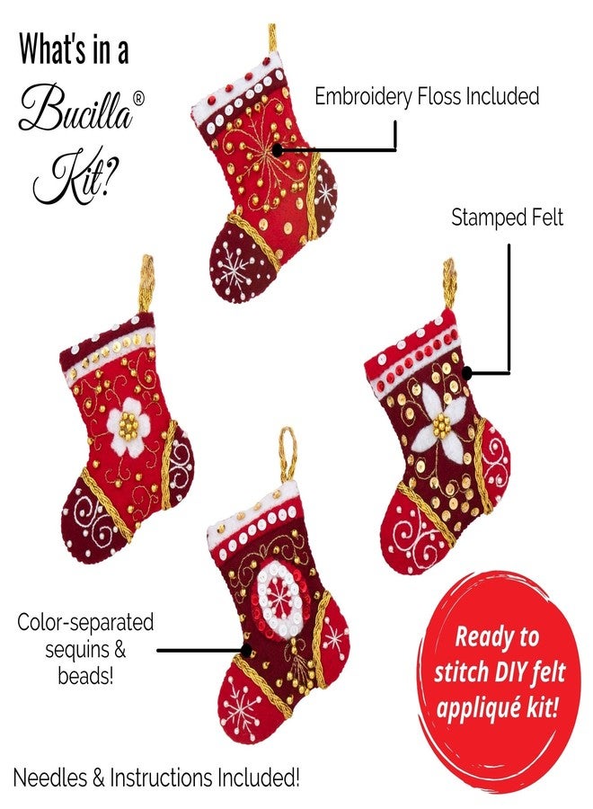 Bucilla, Holiday Favorites, Felt Applique 6 Piece Ornament Making Kit, Perfect for DIY Arts and Crafts, 89577E - Image 3