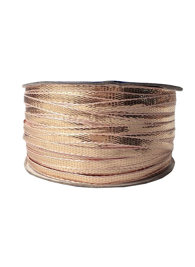 Embroiderymaterial Gota Trim Lace Rolls, 100 Meter for Saree Dupatta Dresses & Blouses-Rose Gold-1Roll - Image 1