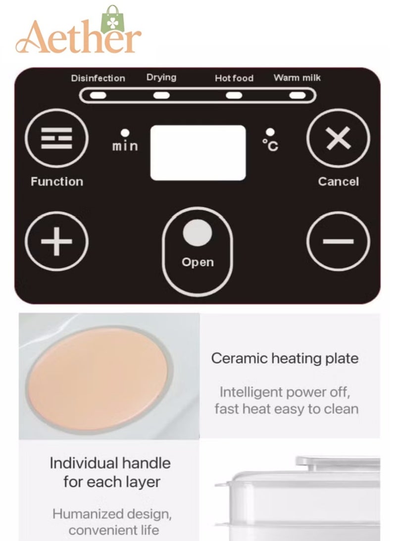 AETHER Baby Bottle Sterilizer, Electric Steam Bottle Sterilizer and Dryer, 5 in 1 Baby Milk Warmer Bottle/Sterilizer Universal Fit for All Baby Items Accessories - Image 3