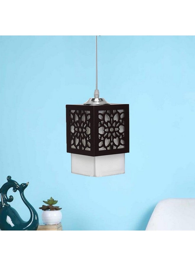 DarkVision Board-Wood Laser Cut Flower Design Hanging Ceiling Pendant Light for Living Room/Bedroom/Kitchen/Over The Dining Table (Star SL, Without Bulb) - Image 1