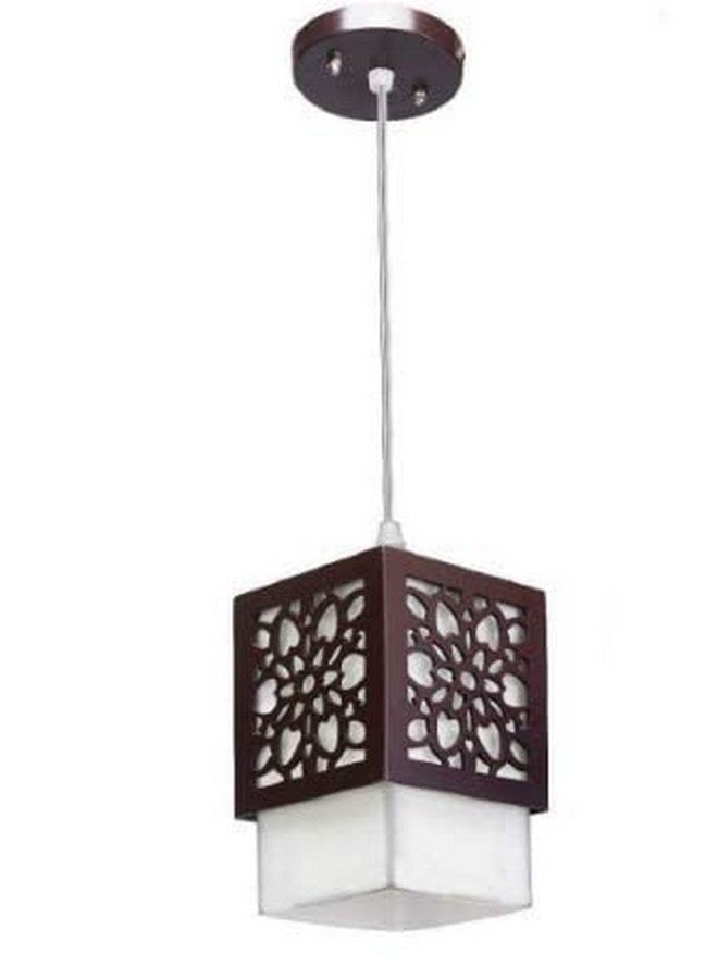 DarkVision Board-Wood Laser Cut Flower Design Hanging Ceiling Pendant Light for Living Room/Bedroom/Kitchen/Over The Dining Table (Star SL, Without Bulb) - Image 3