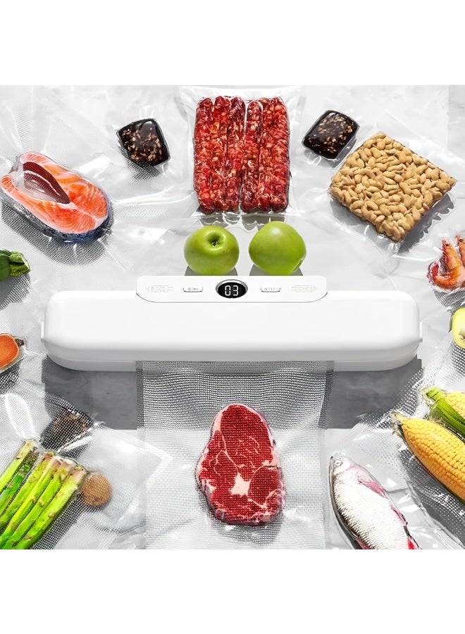 Beauenty Vacuum Sealer for Food ,Automatic Sealer Machine with 10 Vacuum Bags,Food Vacuum Air Sealing System for Food Preservation Storage Saver,Dry & Moist Food Modes（British Standard Plug） - Image 5