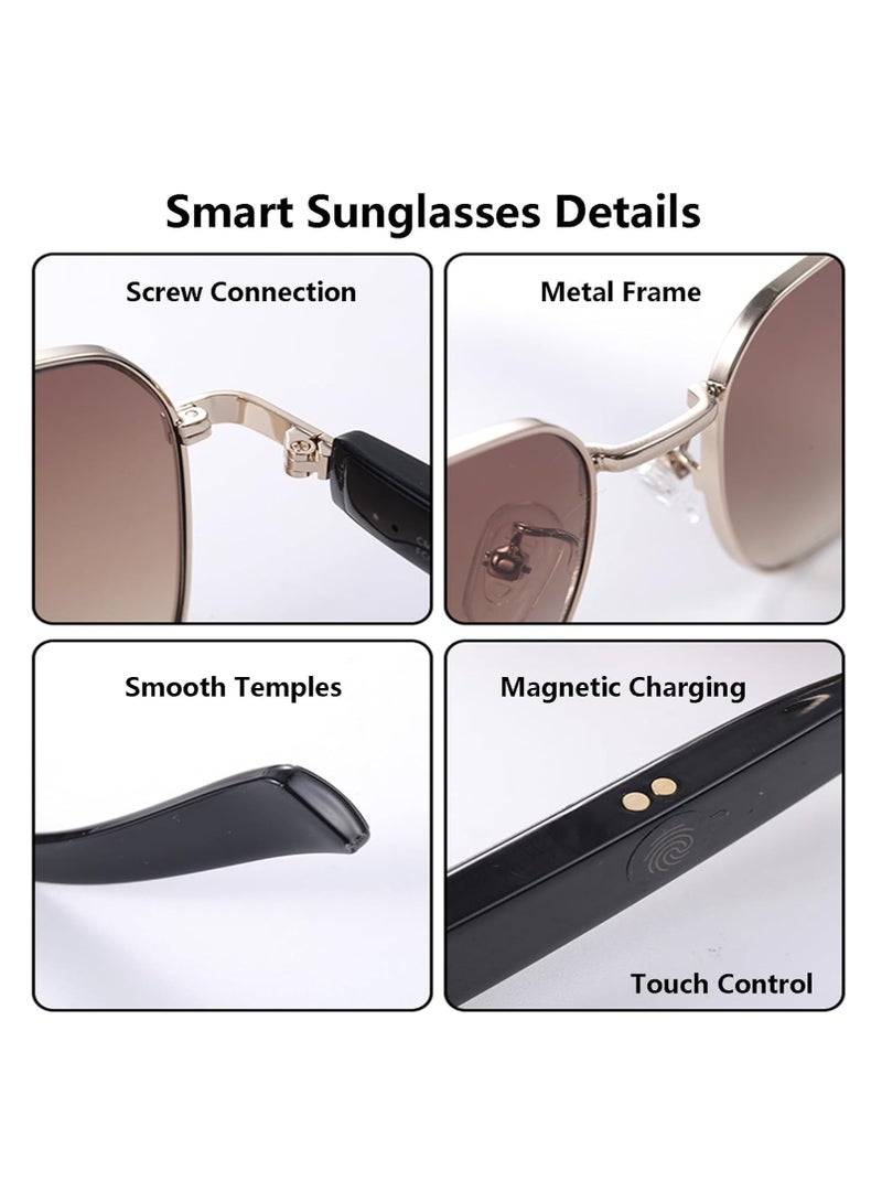 MZ02 Smart Bluetooth Glasses For Listening To Music And Talking On The Phone, Sunglasses That protect Against UV400 Ultraviolet Rays, Support 15-Minute Fast Charging(Brown) - Image 3