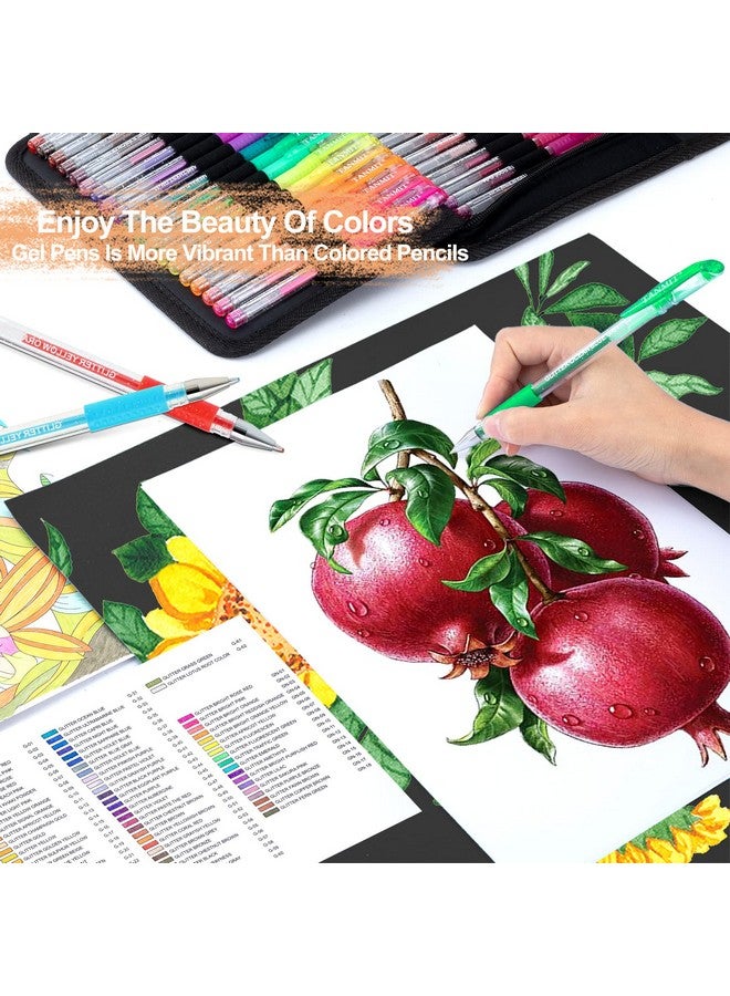 TANMIT Glitter Gel Pens, 160 Pack Glitter Pen With Case For Adults Coloring Books, Artist Colored Gel Markers With 40% More Ink For Drawing Scraobooking Writing Doodling - Image 3