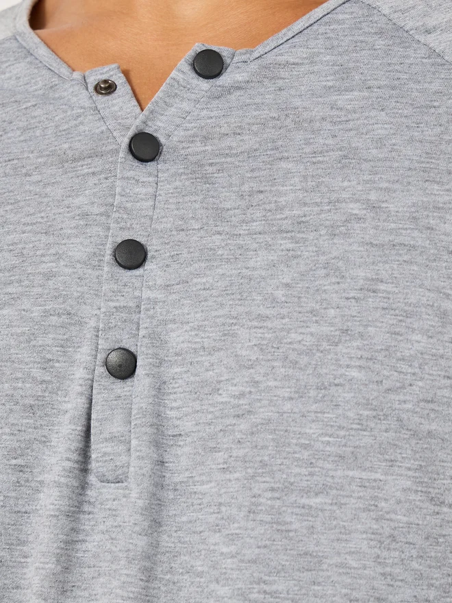 Take Two Take Two Solid Henley Neck Slim Fit T-Shirt