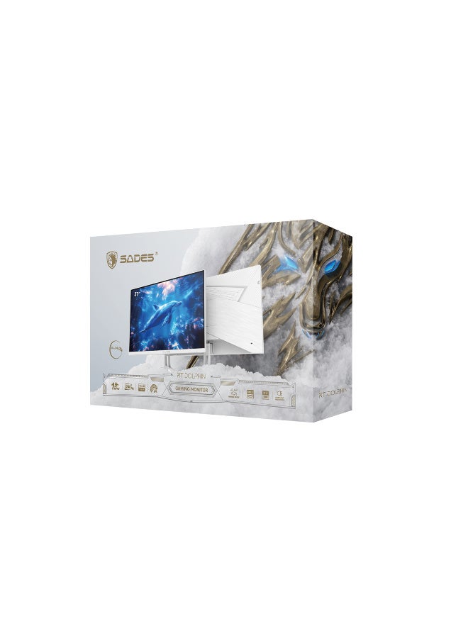 Sades RT-Dolphin 27" FHD Gaming Monitor | 240Hz, 1ms MPRT, HDR Support | 1920x1080 Resolution, Adaptive Sync | White - Image 5