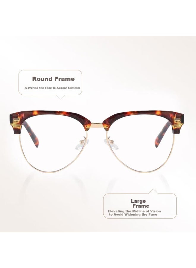 Boshide Myopia Gl Blue Light Blocking Gl Korean Retro Half-frame Leopard Print Cat Eye Gl Tofu Frame 400 Degrees - Image 4