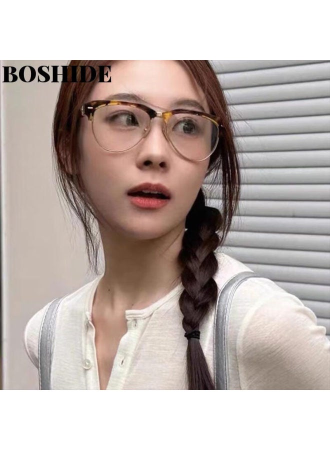 Boshide Myopia Gl Blue Light Blocking Gl Korean Retro Half-frame Leopard Print Cat Eye Gl Tofu Frame 400 Degrees - Image 3