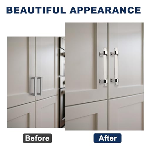 Orger 5 Pack Acrylic Cabinet Handles 5 inch Drawer Pulls Modern Decor Silver Chrome Kitchen Hardware Cabinet Pull Handles for Dresser Drawers and Cupboards - Image 3