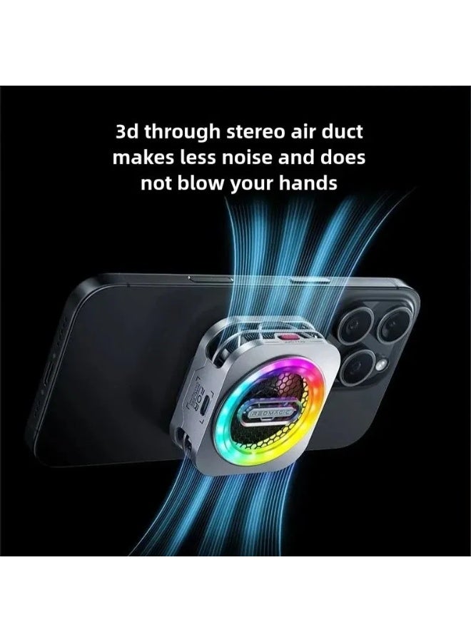 RedMagic 6PRO Liquid Cooler Magnetic Phone Cooler for Gaming/Live Streaming with 30W RGB Lighting Low Noise Design Semiconductor Cooling for Cooling Phone While Gaming Black - Image 3