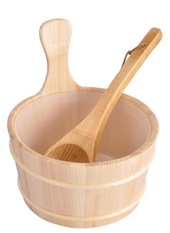 Vitacelli 4L Wooden Sauna Bucket and Ladle Sauna Water Bucket Home Sauna  - Image 1