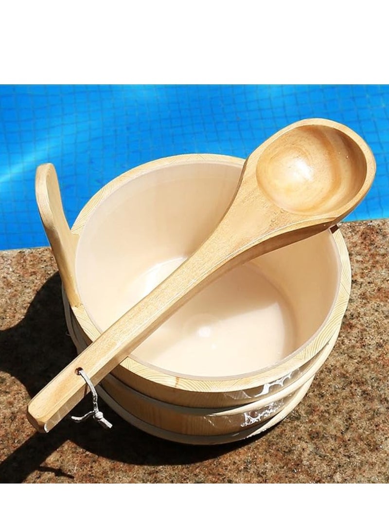Vitacelli 4L Wooden Sauna Bucket and Ladle Sauna Water Bucket Home Sauna - Image 5