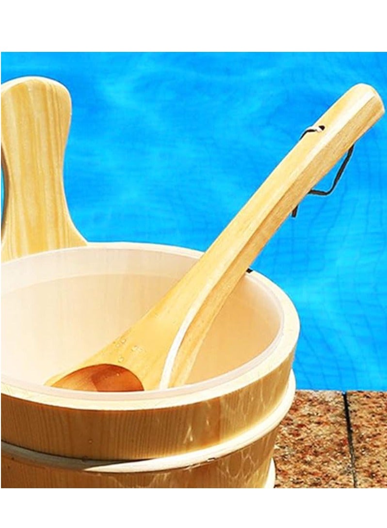 Vitacelli 4L Wooden Sauna Bucket and Ladle Sauna Water Bucket Home Sauna - Image 3