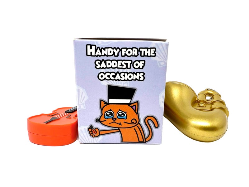 MunnyGrubbers - Original World's Smallest Violin & World's Saddest Trombone Toy Keychain with Playable Sad Sound - Sad Trombone - Mini Tiny Violin Keychain with Sound - Funny Meme - (WSV-V1-1P-WT) - Image 3